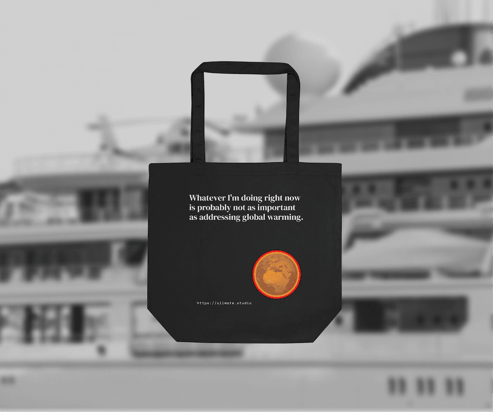 J. Paul Neeley Climate Studio — Context tote bag editorial image: Mega Yacht