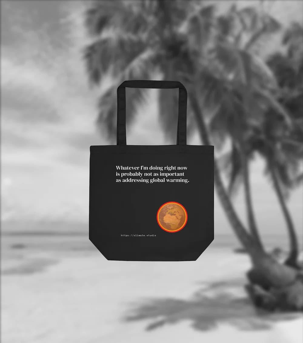 J. Paul Neeley Climate Studio — Context tote bag editorial image: Beach
